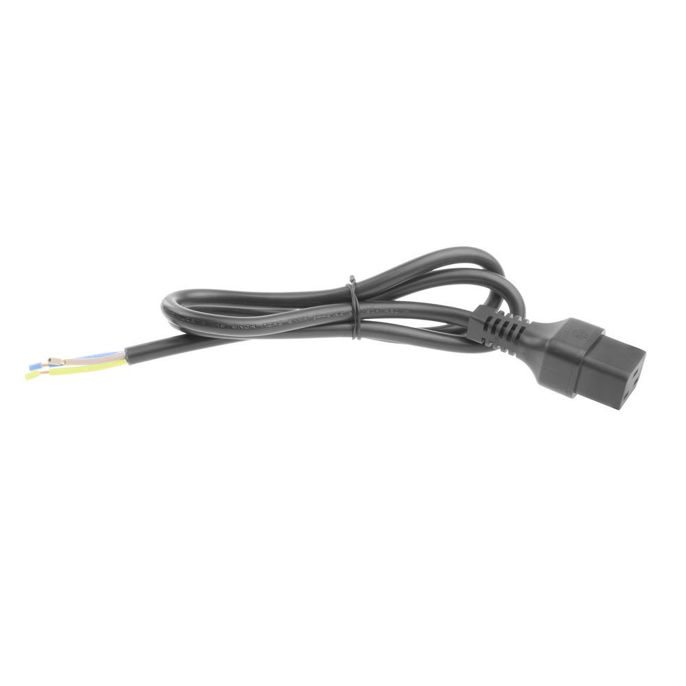ACT Powercord C19 IEC Lock - open end 3m Black
