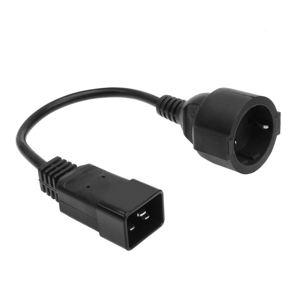 ACT Powercord C20 IEC 60320- CEE 7/3 0,2m Black