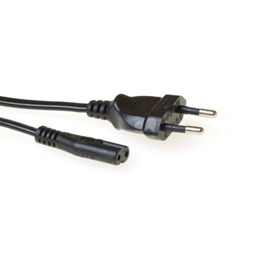 ACT Powercord Euro male - C7 female 1m Black