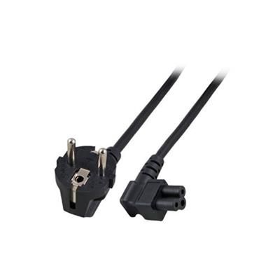 ACT Powercord mains connector Schuko CEE 7/7 male (angled) - C5 (angled) IEC 3m Black