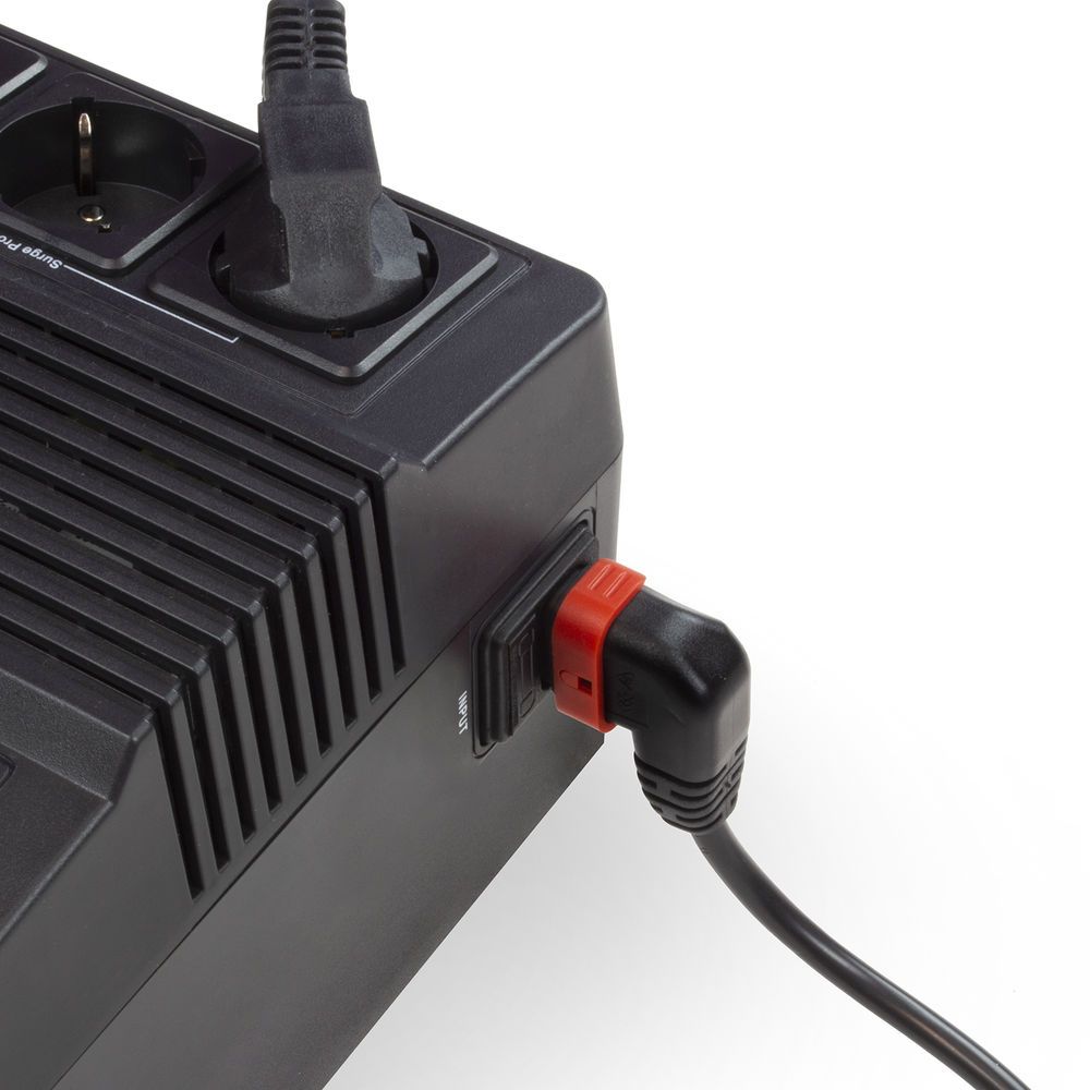ACT Powercord Schuko CEE 7/7 male (angled) - C13 IEC Lock (right angled) 1m Black