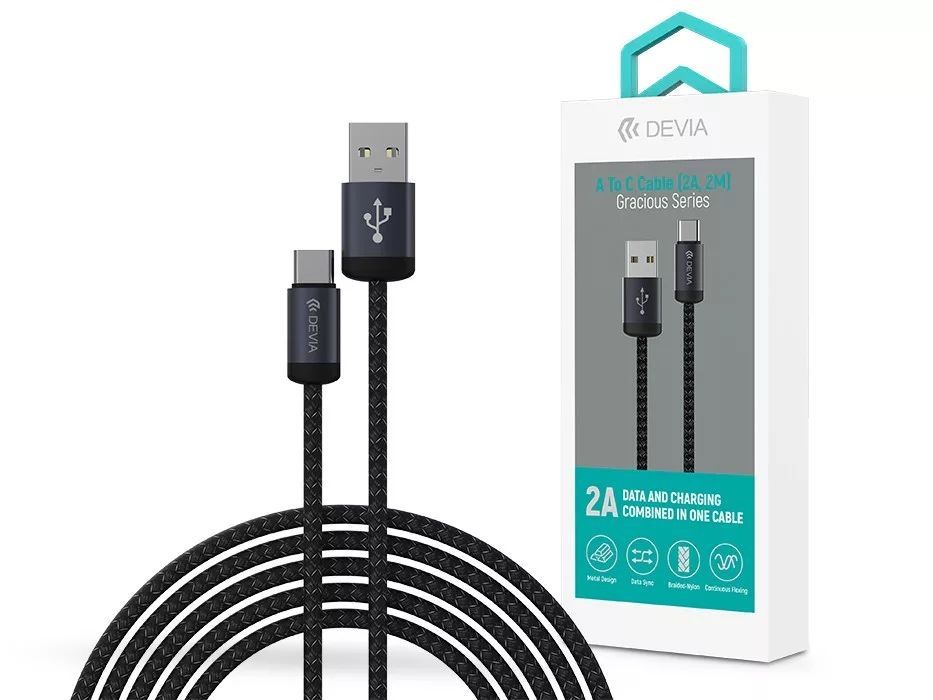 Devia ST108028 Gracious Series v2 10W USB/USB C 2m Black