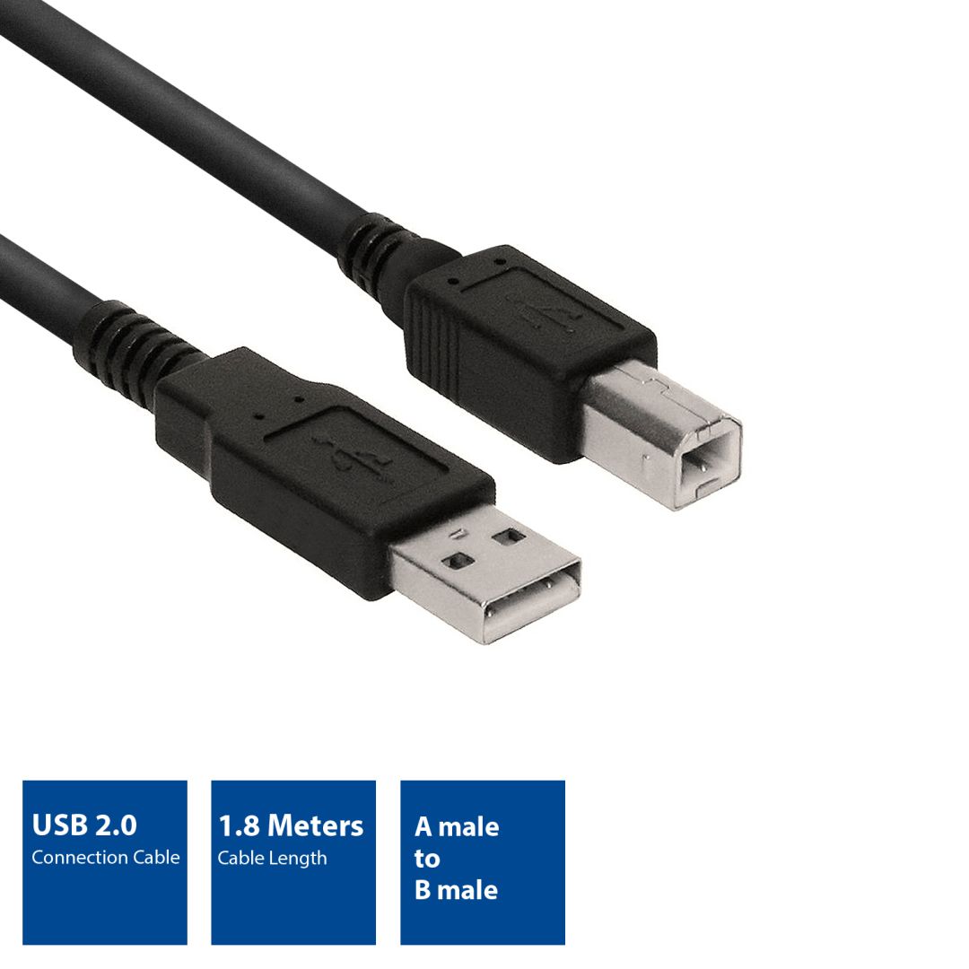 Eminent USB 2.0 connection cable A male - USB B male 1,8m Black