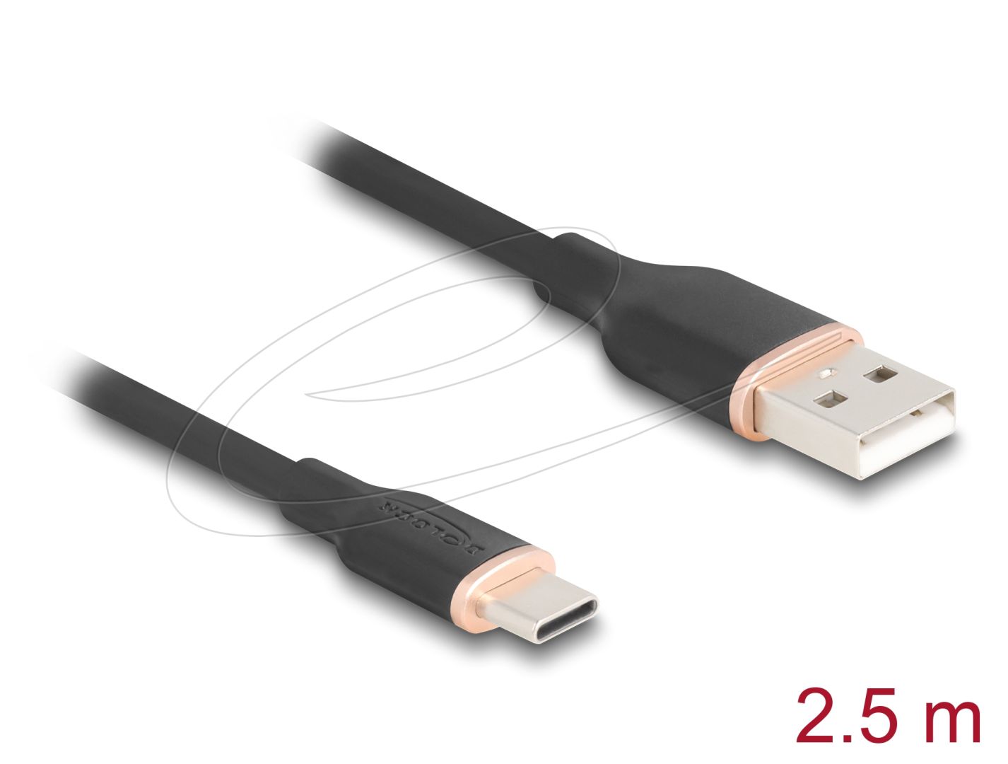 DeLock USB 2.0 kábel USB-A to USB-C 2,5m Black