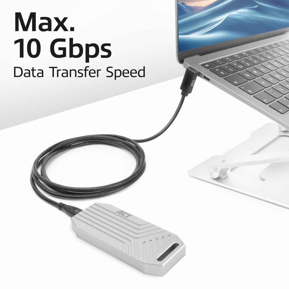 ACT USB 3.0 60W USB Type-C (straight) to USB Type-C (left/right angled) Cable 2m Black