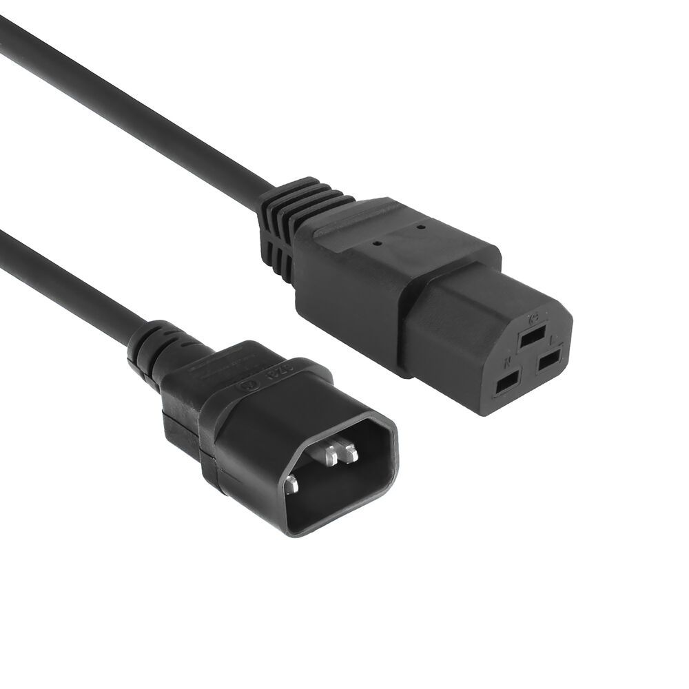 ACT Powercord C14 male- C21 famale 1m Black