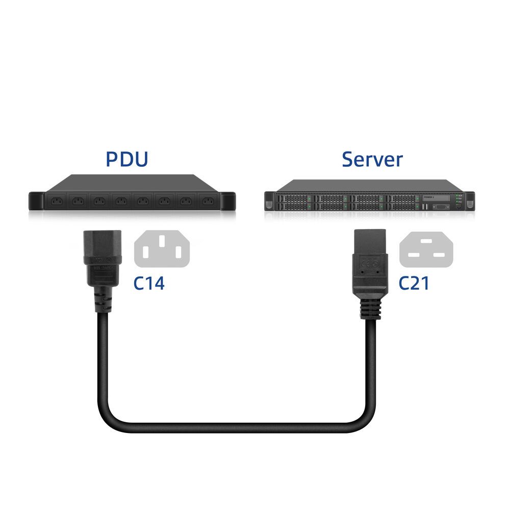 ACT Powercord C14 male- C21 famale 1,5m Black