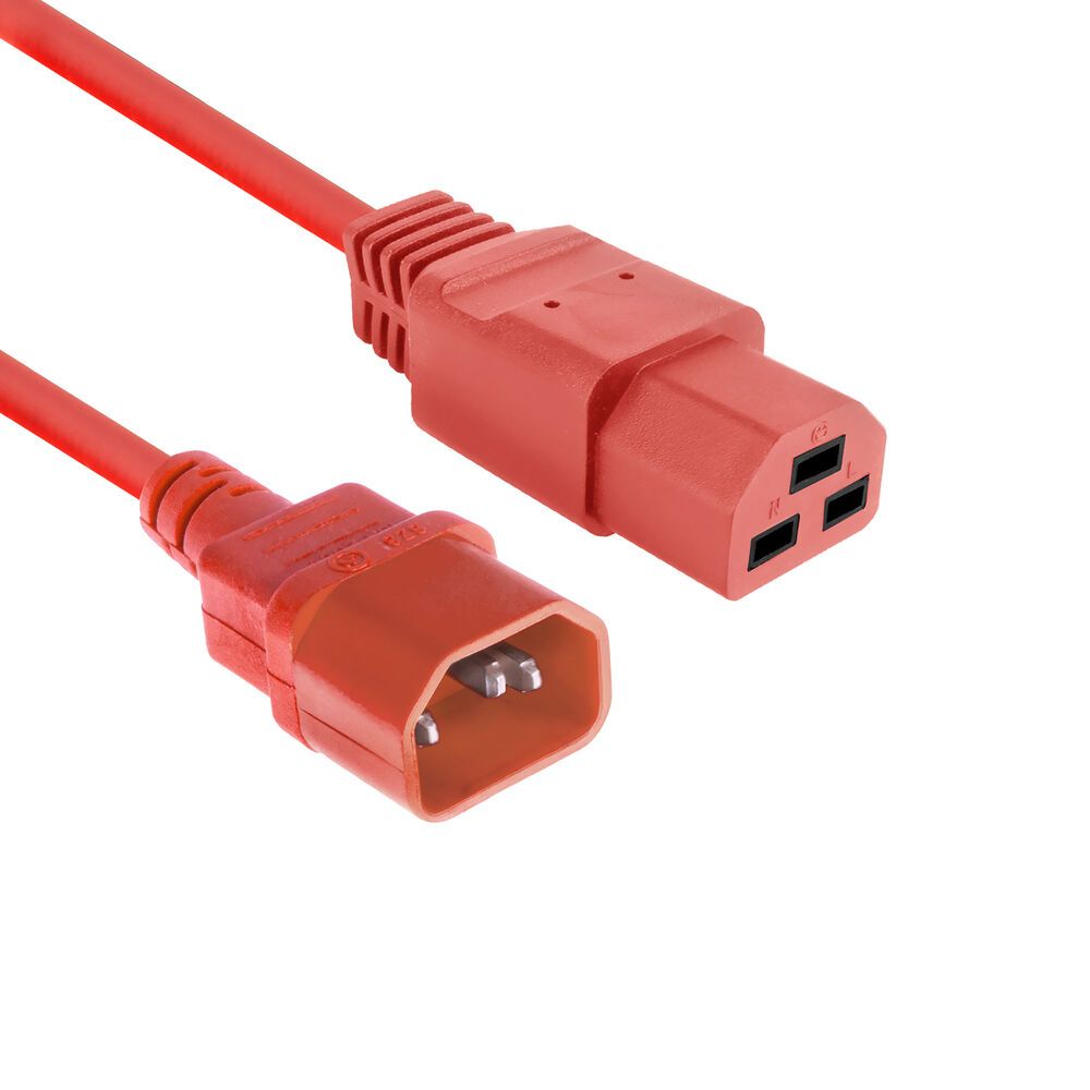 ACT Powercord C14 male- C21 famale 1,5m Red