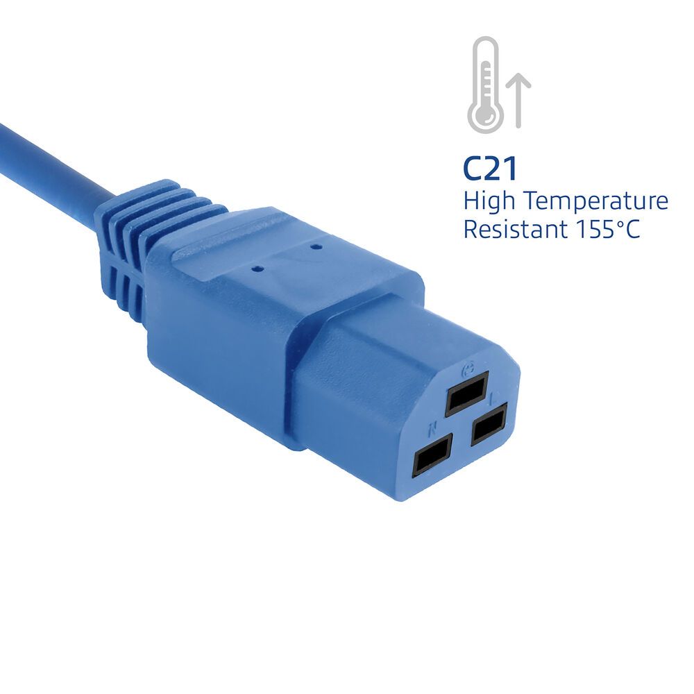 ACT Powercord C20 male - C21 famale 2m Blue