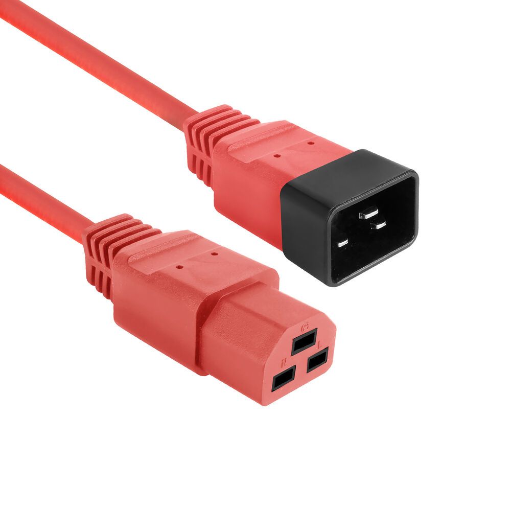 ACT Powercord C20 male - C21 famale 2,5m Red