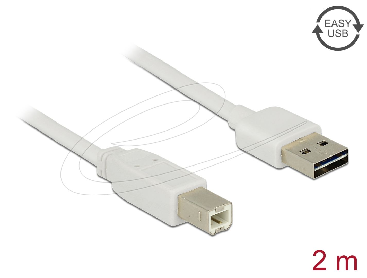 DeLock USB 2.0 Type-A male to USB 2.0 Type-B male 2m White