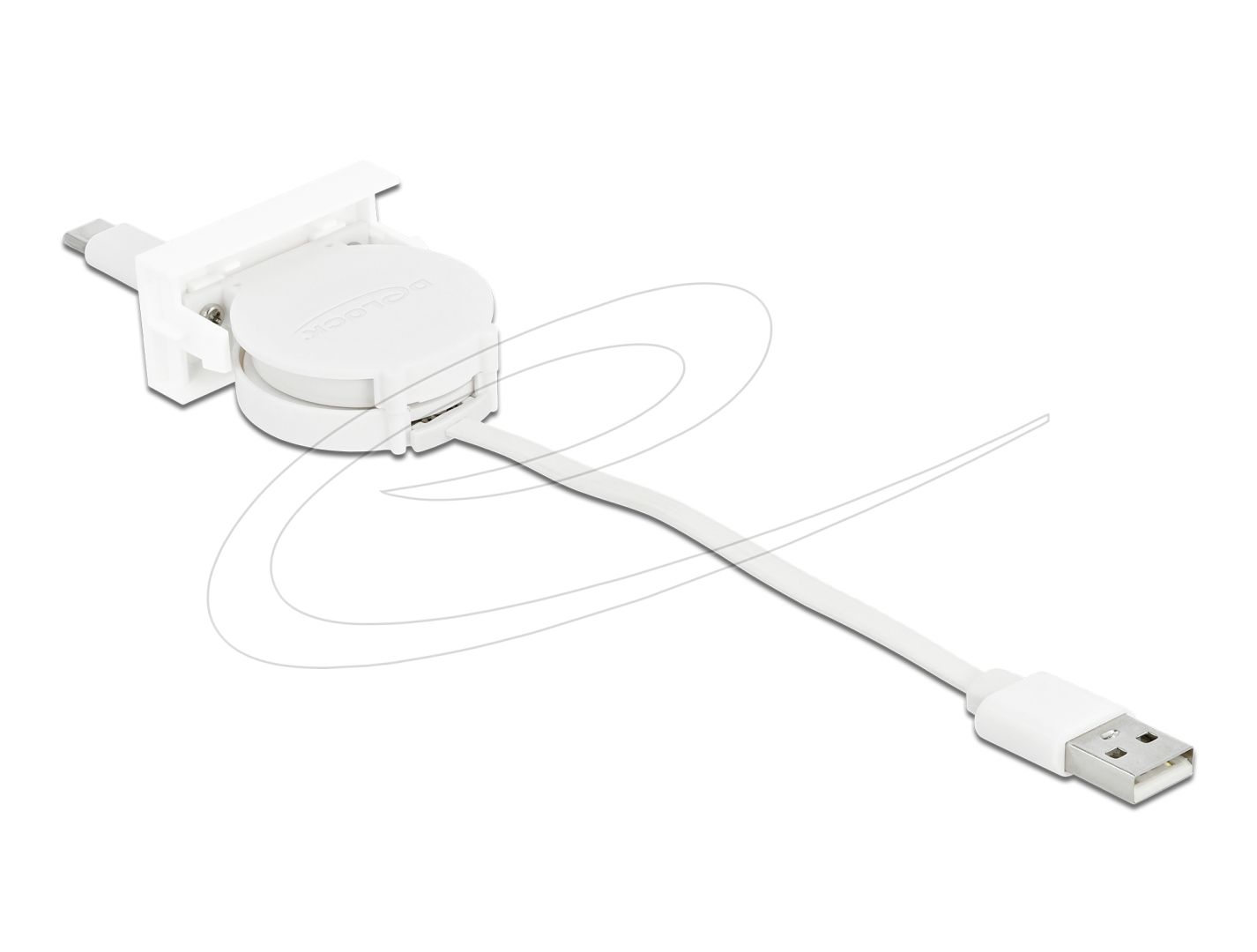 DeLock USB 2.0 Retractable Cable USB Type-A to USB Type-C 0,5m White