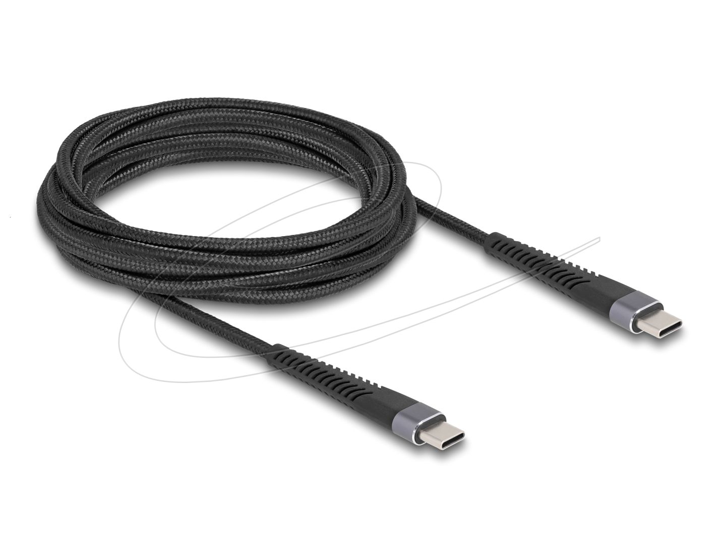 DeLock USB 2.0 Cable USB Type-C male to male with extended bend protection 60W 3m Black
