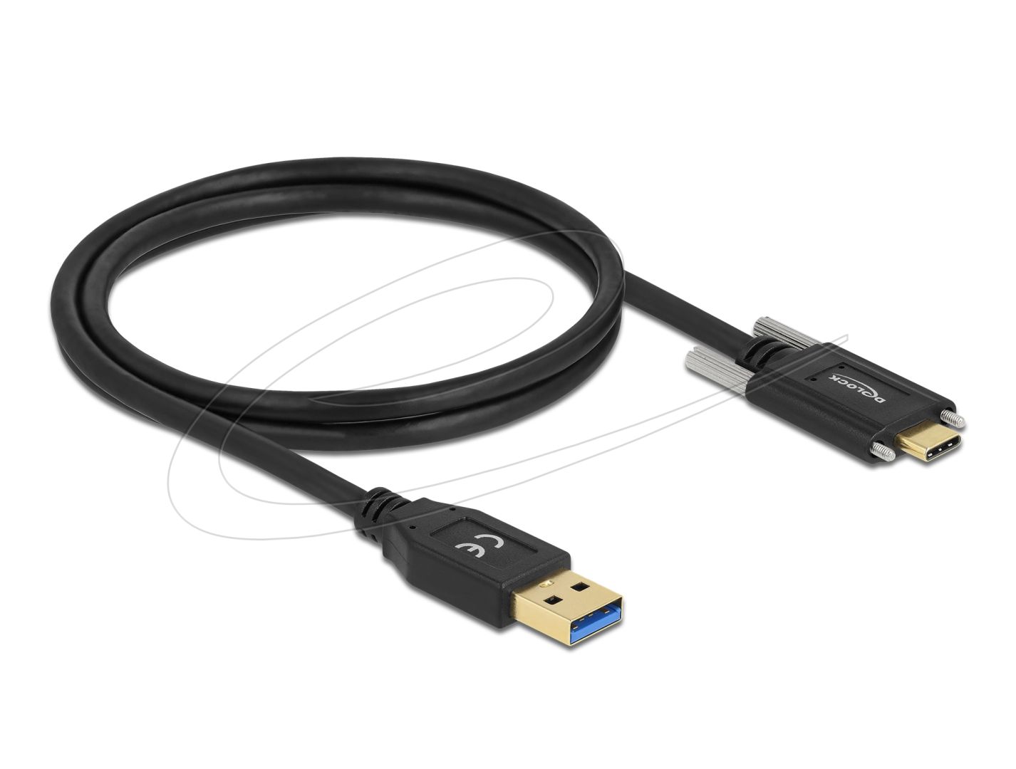 DeLock USB Type-A male to USB Type-C male cable 1m Black