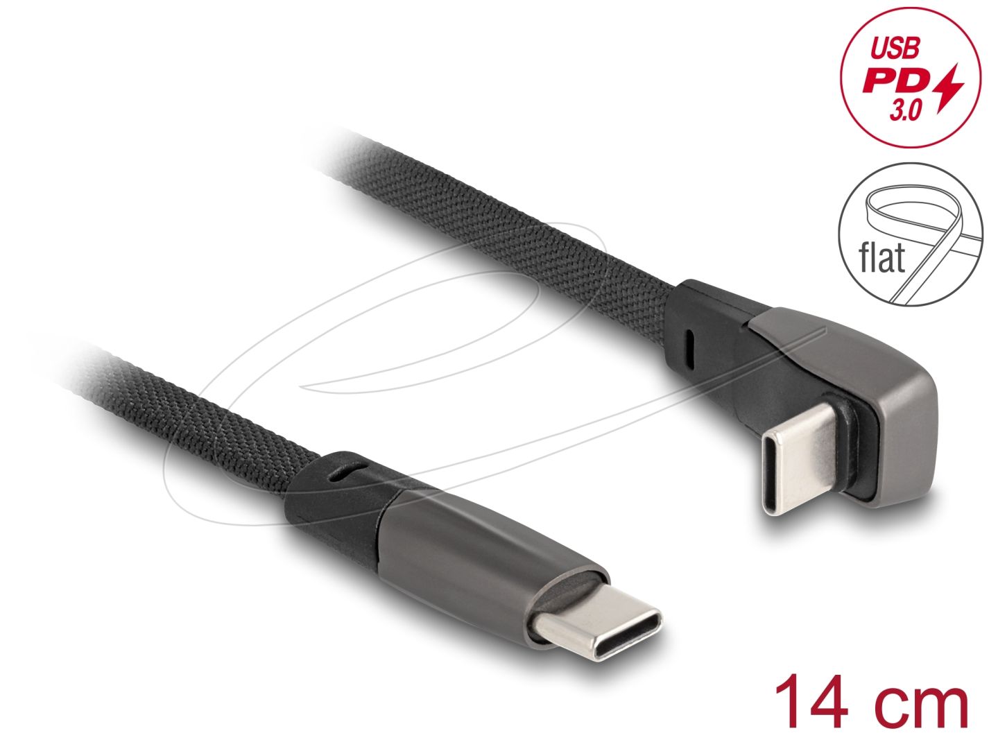 DeLock USB 2.0 USB Type-C male to USB Type-C male 0,14m Black