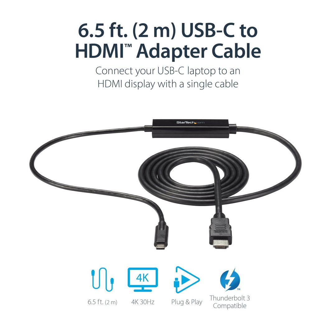 Startech USB Type-C to HDMI 4K 30Hz cable 2m Black