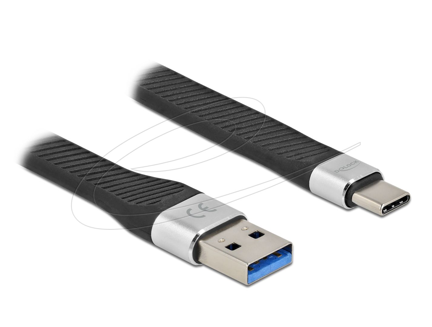 DeLock USB 3.2 USB A to USB Type-C 0,14m Black