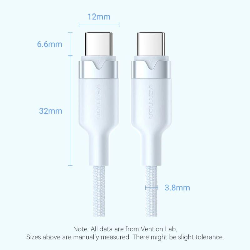 Vention USB 2.0 Type-C Male to Type-C Male 3A Cable 2m Black