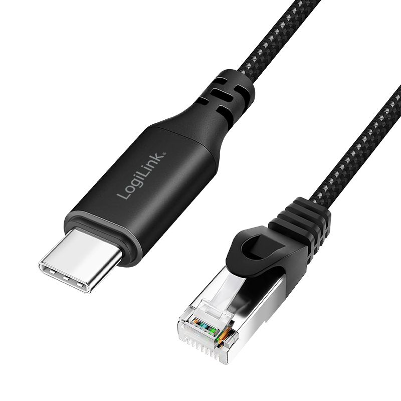 Logilink USB 3.2 Type-C Ethernet cable Black/Grey