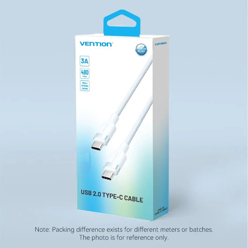 Vention USB 2.0 Type-C Male to Type-C Male 3A Cable 2m White