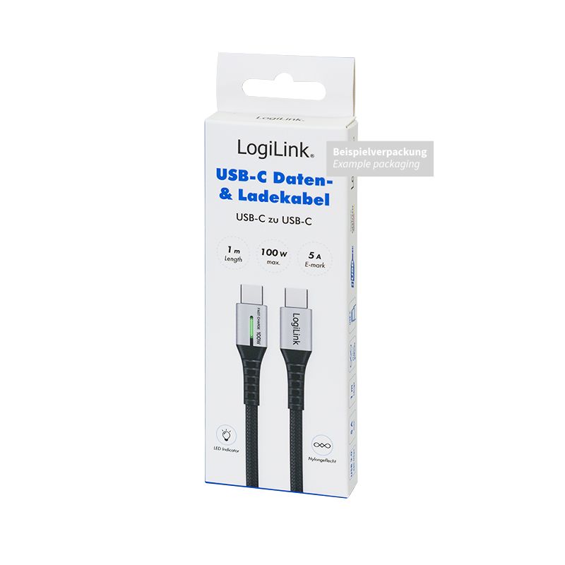 Logilink USB 2.0 Type-C male to male cable 1m White