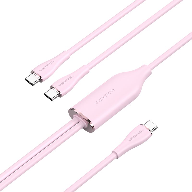 Vention USB 2.0 C to 2xUSB C Cable 1,5m Pink