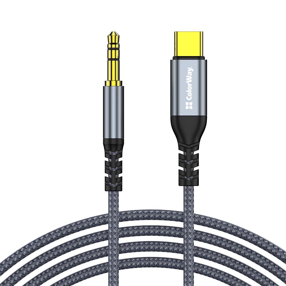 ColorWay USB-C to 3.5 mm mini-Jack Adapter 1.2m Grey