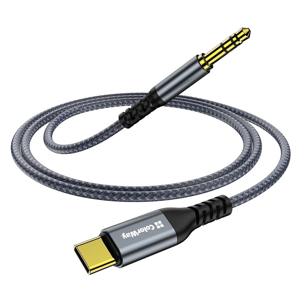 ColorWay USB-C to 3.5 mm mini-Jack Adapter 1.2m Grey