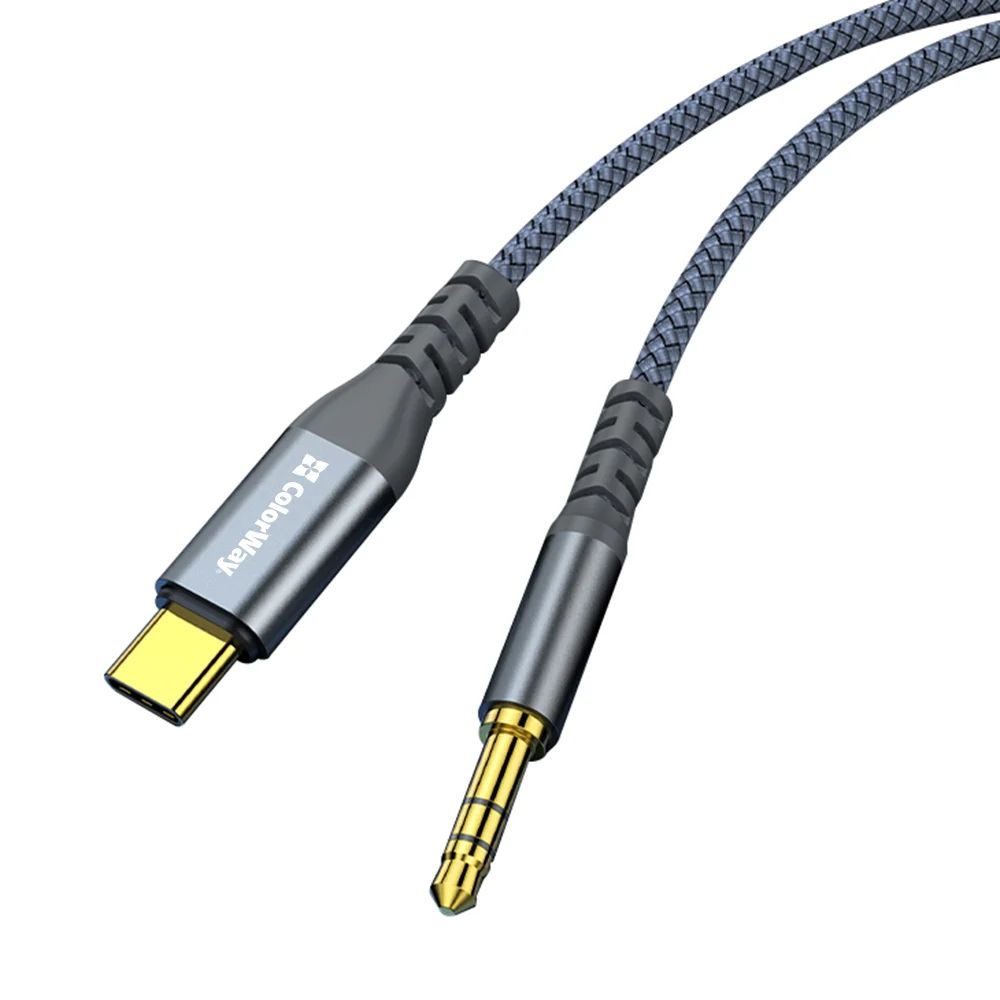 ColorWay USB-C to 3.5 mm mini-Jack Adapter 1.2m Grey
