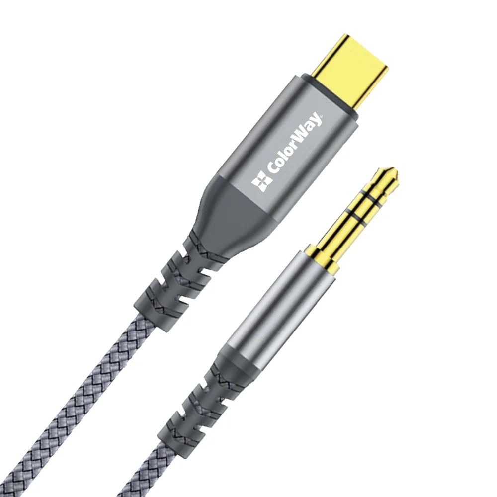 ColorWay USB-C to 3.5 mm mini-Jack Adapter 1.2m Grey