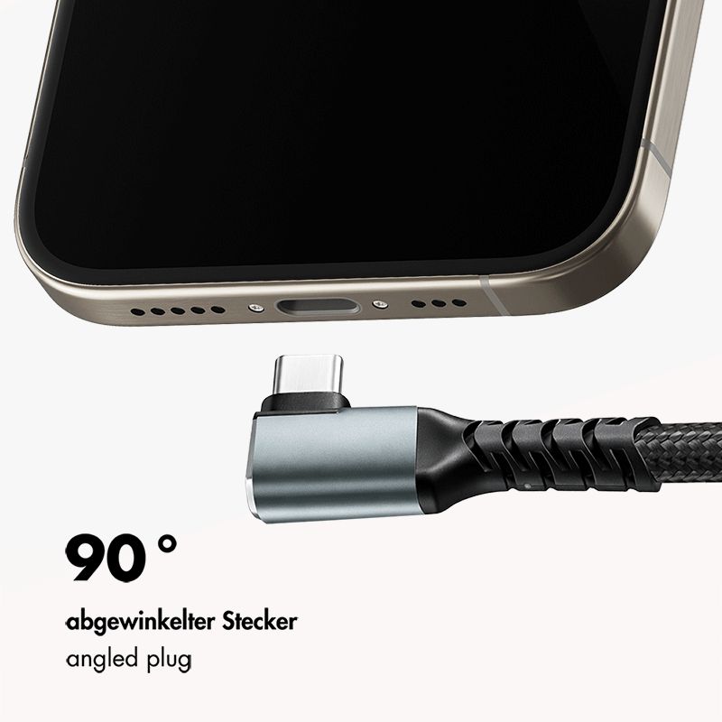 Logilink 3.2 Gen2 Type-C cable C/M 90° to C/M 100W 4K metal 1m Black