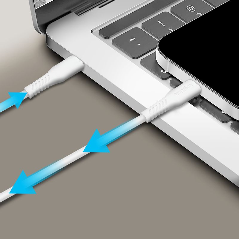 Logilink USB 2.0 Type-C C/M to C/M 60W cable 0,3m White