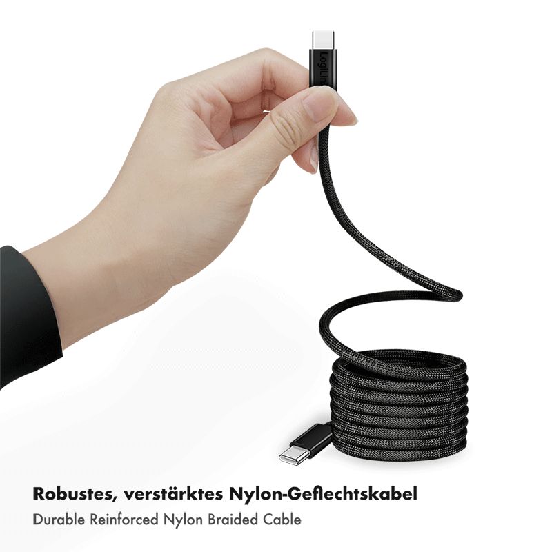Logilink USB 2.0 Type-C C/M to C/M 100W cable 1,5m Black