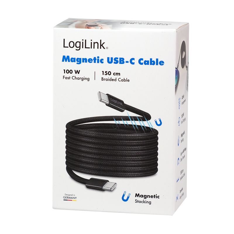 Logilink USB 2.0 Type-C C/M to C/M 100W cable 1,5m Black