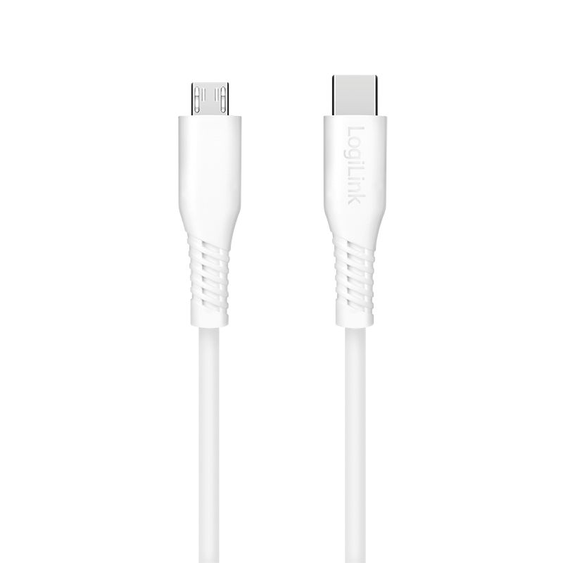 Logilink USB 2.0 Type-C C/M to micro USB/M 12W cable 0,3m White