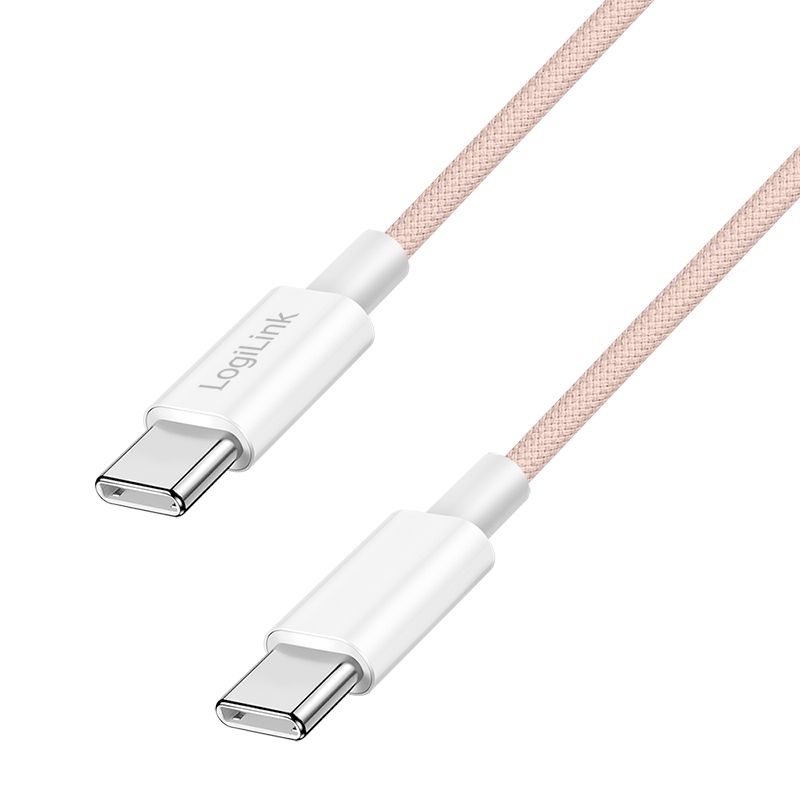 Logilink Logilink USB 2.0 Type-C C/M to C/M 60W cable 0,5m Pink