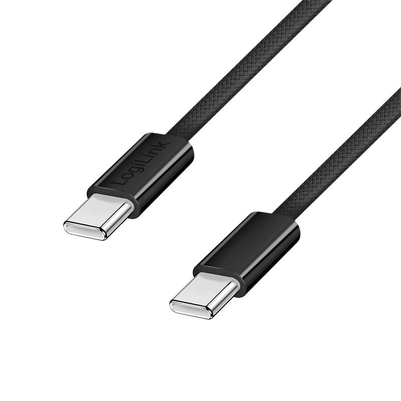 Logilink Logilink USB 2.0 Type-C C/M to C/M 60W magnet cable 1m Black
