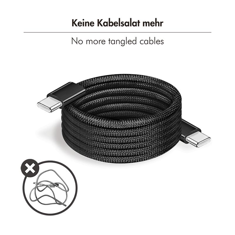 Logilink Logilink USB 2.0 Type-C C/M to C/M 60W magnet cable 1m Black