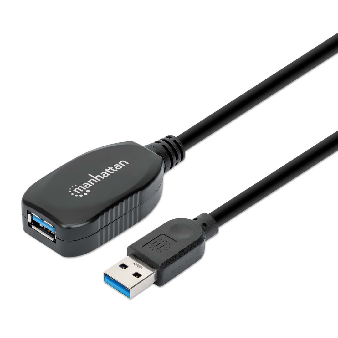 Manhattan USB 3.2 Type-A Active Extension Cable 5m Black