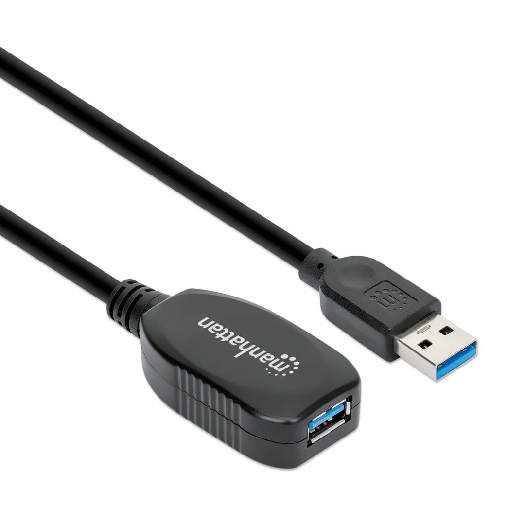 Manhattan USB 3.2 Type-A Active Extension Cable 5m Black