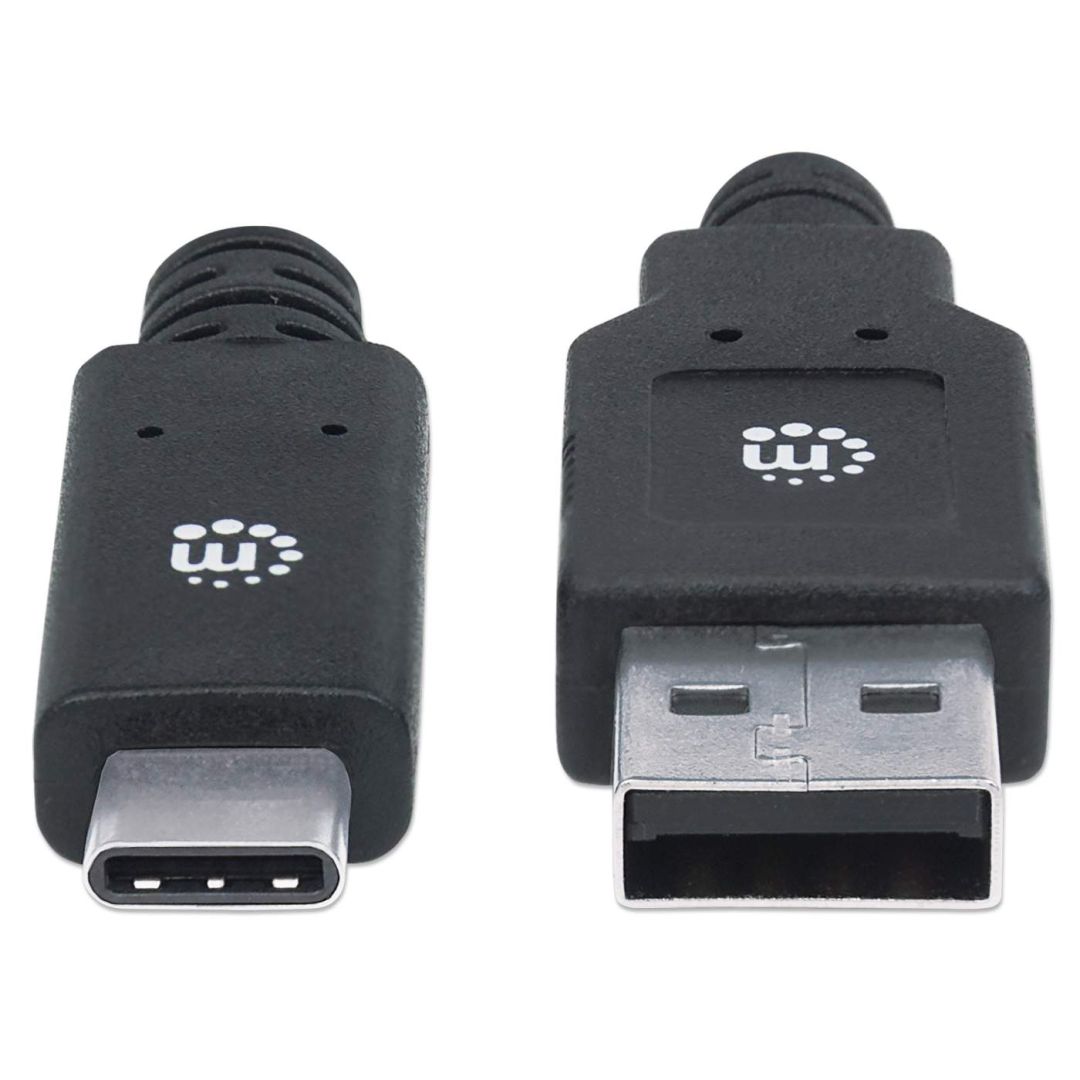 Manhattan USB 3.0 Type-A to Type-C Device Cable 2m Black
