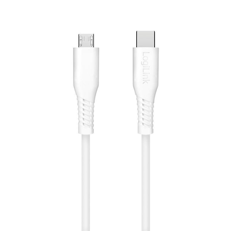 Logilink USB 2.0 Type-C cable C/M to micro USB/M 12W 0,5m White