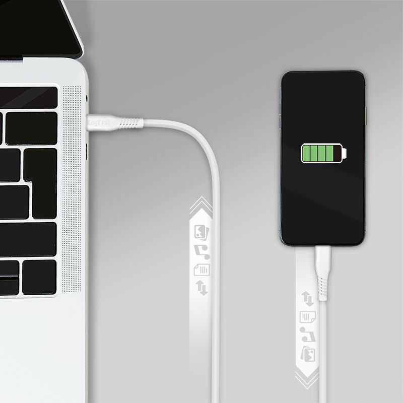Logilink USB 2.0 Type-C cable C/M to micro USB/M 12W 0,5m White