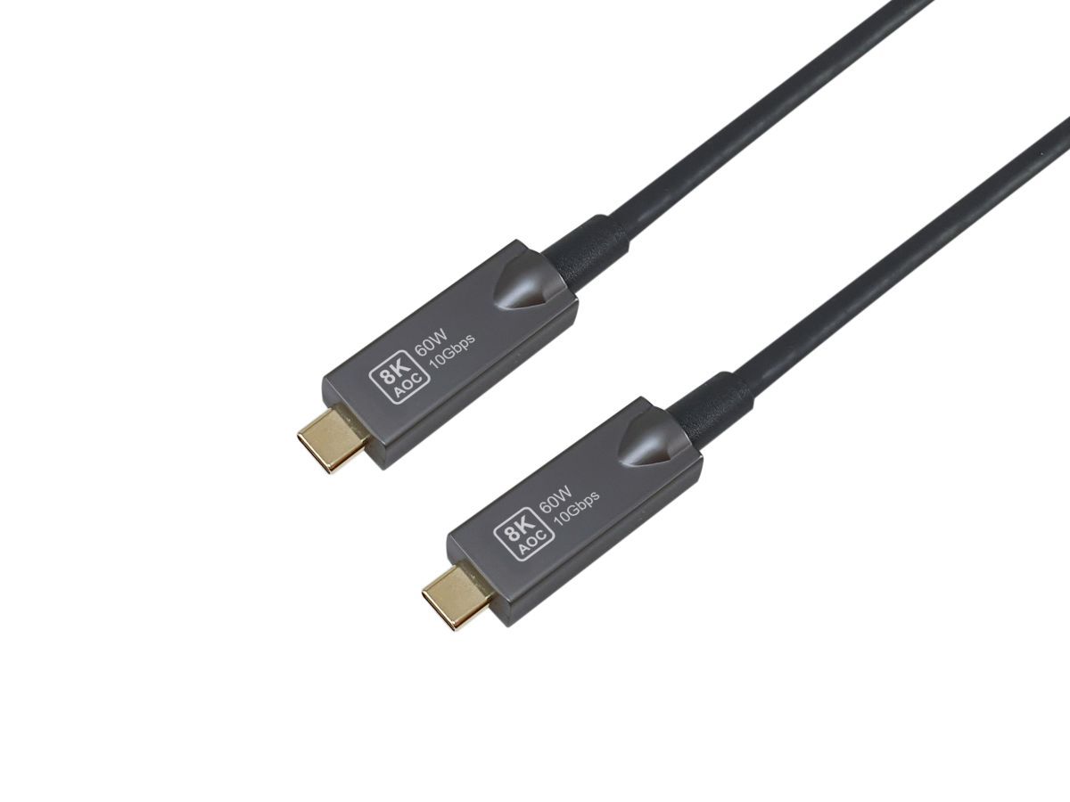 EQuip USB-C to C USB 3.2 Gen 2 10Gbps PD 60W 8K 60Hz Active Optical Cable 7,5m Black