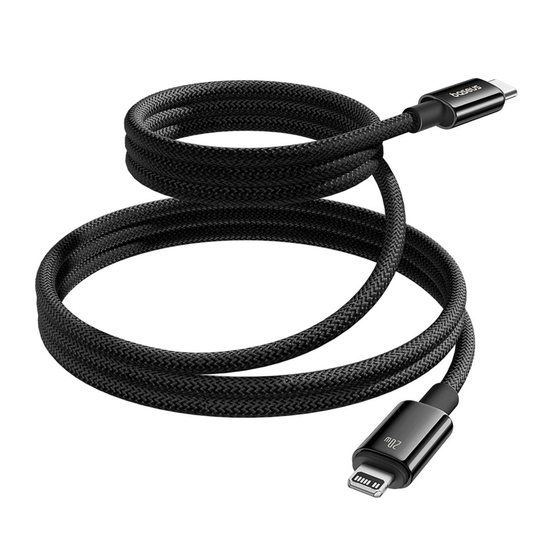 Baseus Tungsten Gold Magnetic Anti-Tangle Type-C to Lightning Cable 1m Black