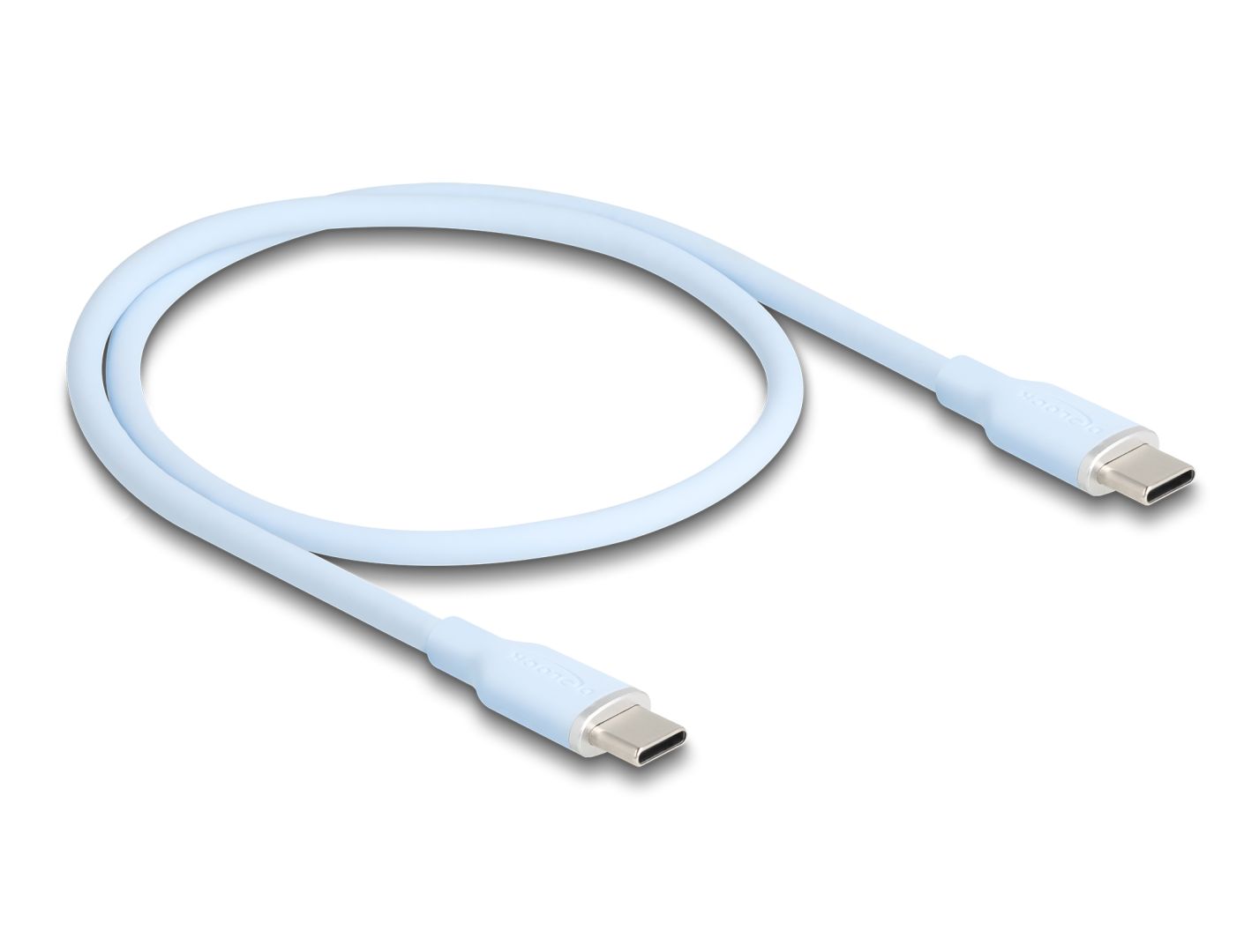 DeLock USB 2.0 USB Type-C male to male 60W cable 0,5m Blue