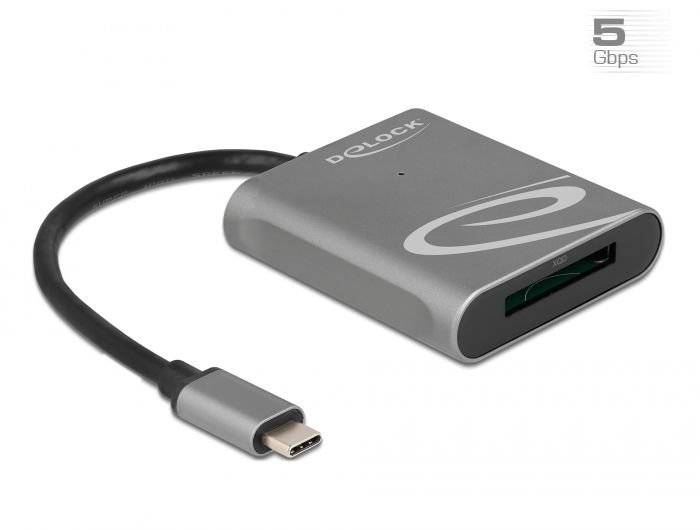 DeLock USB Type-C for XQD 2.0 Card Reader Grey
