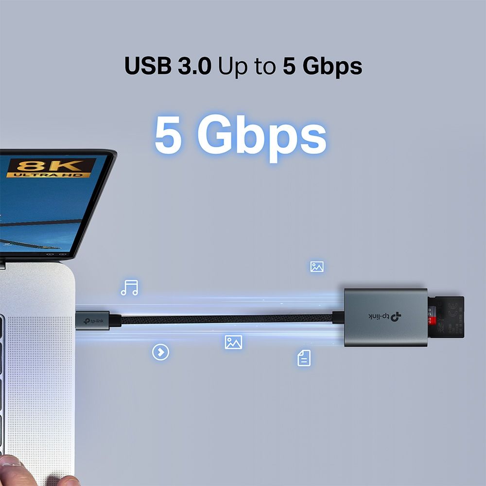 TP-Link UA440C USB3.0 Type-C to SD & microSD 3.0 Card Reader Silver
