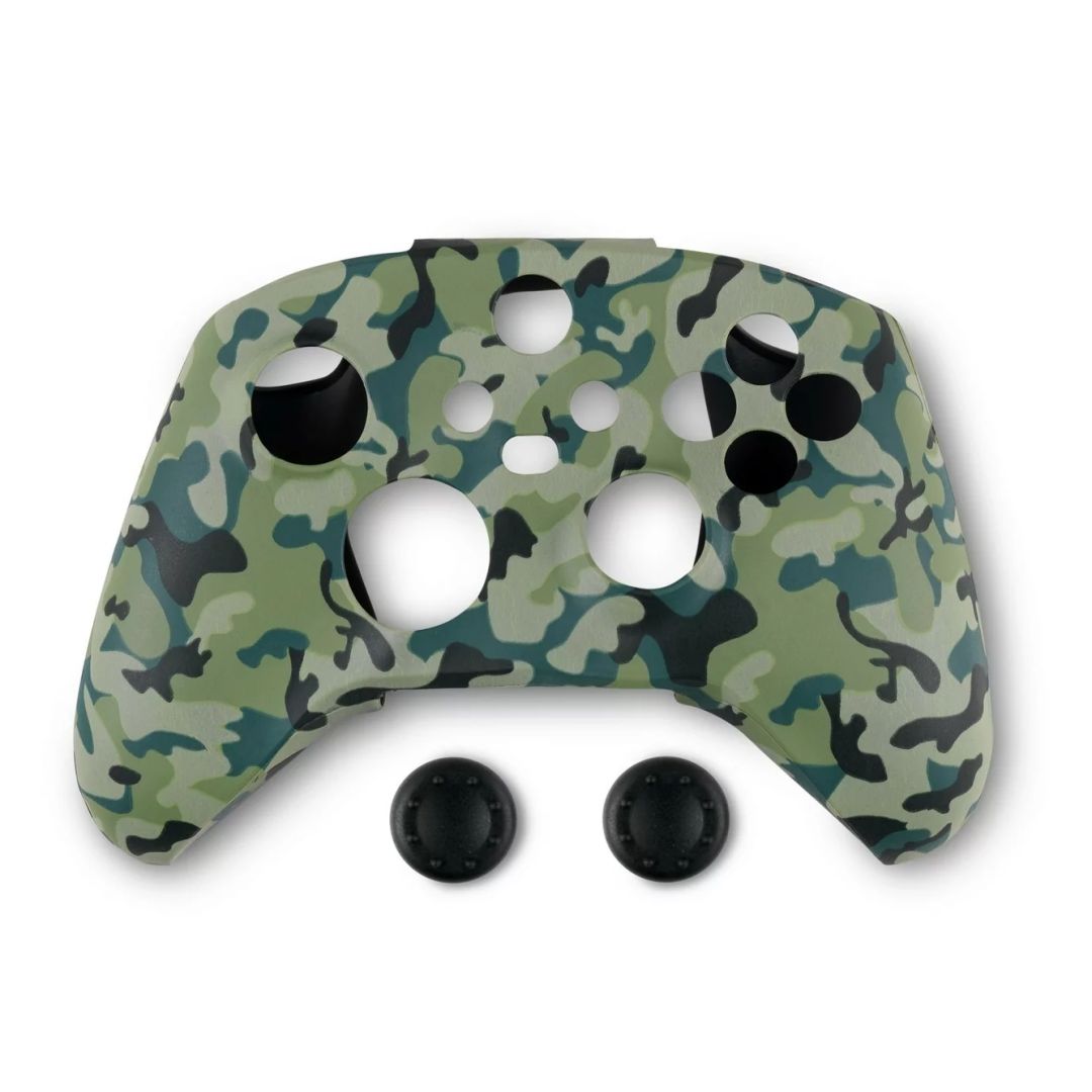 Spartan Gear Controller Silicon Skin Cover and Thumb Grips Green Camo (XBX)