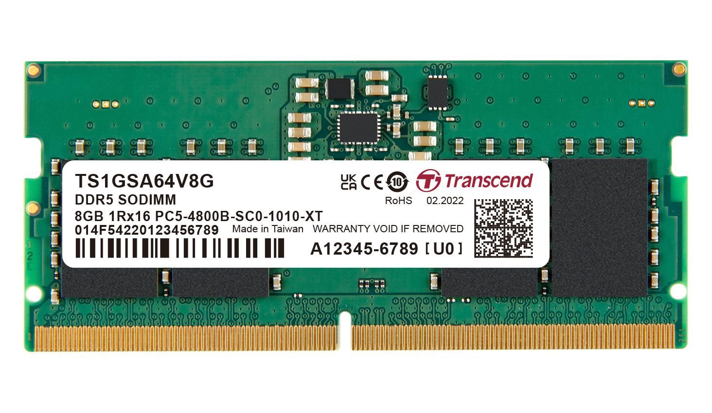 Transcend 8GB DDR5 4800Mhz SODIMM